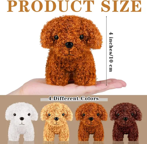 Vista 2 de Elcoho 16 perros de peluche de 4 pulgadas con llavero, lindo animal de peluche, juguetes suaves, recuerdos de fiesta para bolsa de regalos, regalos