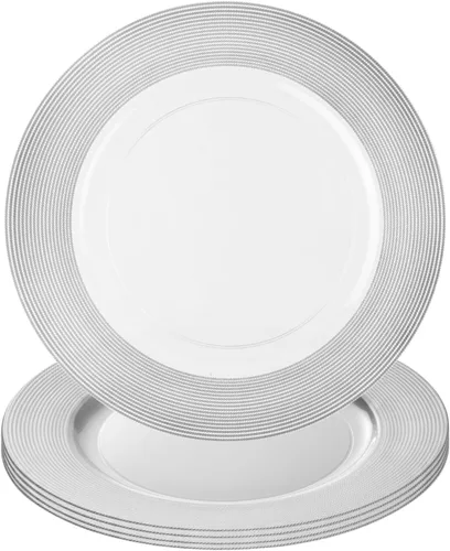 Vista 7 de Bajoplatos de plástico con borde dorado texturizado en cuerda - 13" (Paquete de 4) - Elegantes y duraderos para entretener, cenar y decorar