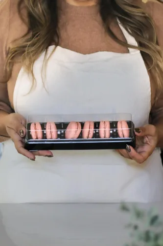Vista 8 de Vend Exchange - Recipientes de plástico transparente para macarrones, se adapta a 6 macarons (paquete de 15)