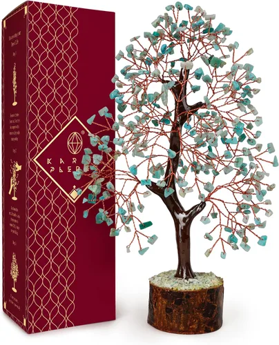 Vista 51 de Árbol de la vida de cristal para decoración del hogar y la oficina, regalos para mujeres, piedras curativas de amazonita de chakra, árbol bonsái