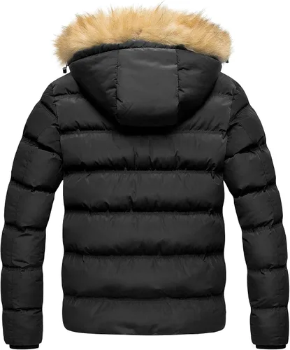 Vista 2 de Pursky Chaqueta acolchada impermeable para hombre, abrigos de burbujas de invierno, parka de esquí con capucha