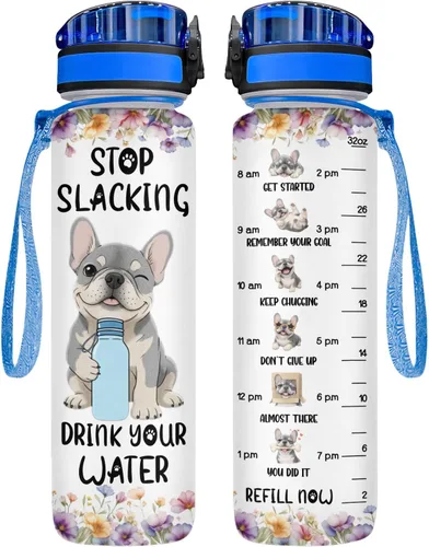 Vista 27 de 34HD Axolotl - Botella de agua de 32 onzas, bonita botella motivacional para mujer, botella de gimnasio con marcador de tiempo, regalo