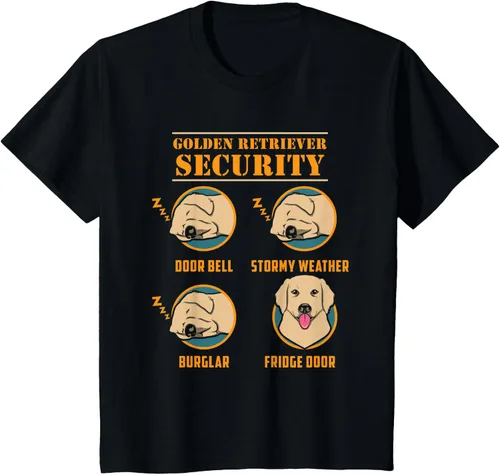 Vista 42 de Camisa Golden Retriever de seguridad Golden Retriever para perro divertido, Negro, S