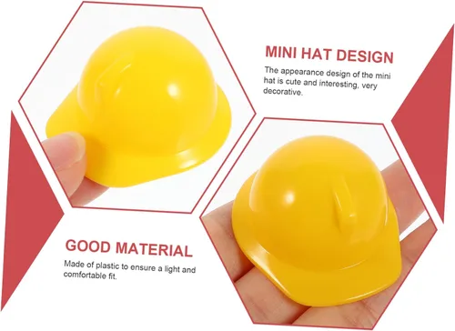 Vista 6 de COLLBATH 40 cascos de construcción en miniatura para accesorios de muñecas, adornos para pasteles, gorras de seguridad para mascotas, decoraciones