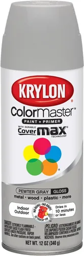 Vista 30 de Krylon K05160202 ColorMaster Pintura + imprimación, plana, negro, 12 onzas