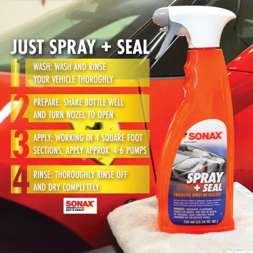 Vista 5 de SONAX Profiline Spray + Seal Sellador hidrofóbico rápido Protección rápida de pulverización y enjuague para pintura, plástico y caucho Mejora