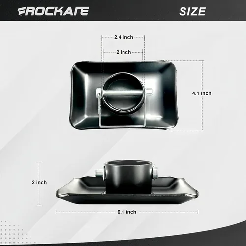 Vista 2 de Rockane Placa de pie de gato de remolque negra, capacidad de 5000 libras con base de pasador para enganche de lancha, cámper, barco con marco A, RV