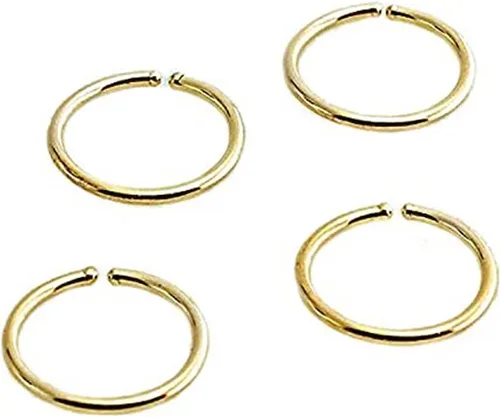 Vista 27 de Juego de 2 pares de anillos de nariz para cartílago pequeños para mujer, tragus, tabique, hélix, múltiples piercings finos