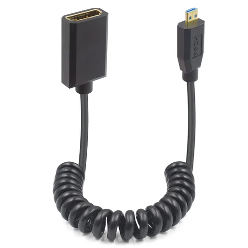 Vista 8 de Duttek Cable de extensión HDMI a Micro HDMI de 90 grados de 8K, 48 Gbps, 8 K a 60 Hz, ángulo descendente micro HDMI macho a HDMI hembra cable