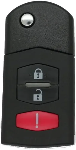 Vista 2 de SEGADEN Carcasa para llave de repuesto compatible con Mazda 3 botones sin llave con tapa para llave remota Fob 2+1 BTN PG536C