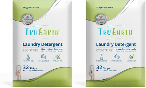 Vista 7 de Tru Earth Platinum – Hojas de detergente para ropa resistentes – hasta 64 cargas (32 unidades), sin fragancia, fórmula de tiras ultraconcentradas