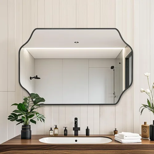 Vista 17 de CULER Espejo de pared de baño, espejo rectangular de vidrio templado moderno de 20 x 30 pulgadas para dormitorio, sala de estar, entrada