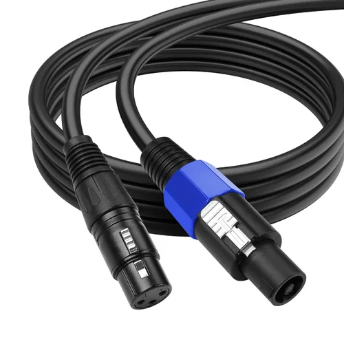Vista 12 de SinLoon Cable Speakon a XLR de 3 pines 22AWG macho a hembra cable de extensión de audio con bloqueo giratorio para amplificador Pro DJ PA Stage