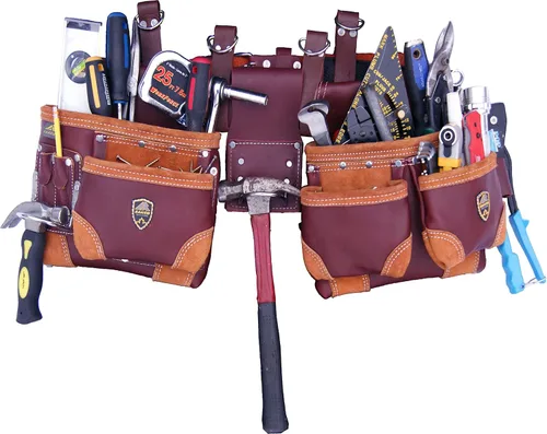 Vista 2 de PRO-20. Cinturón de herramientas de cuero de grano premium, equipo de herramientas para construcción, bolsas de herramientas de cuero, cinturón