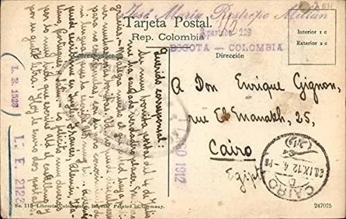 Vista 2 de Pabellon de Bellas Artes, Exposicion 1910 Bogotá, Colombia Postal antigua original