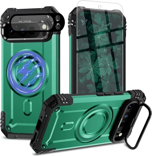 Vista 30 de Funda para Google Pixel 9 Pro XL [protección contra caídas de grado militar de 15 pies] con protector de pantalla y protector de lente, resistente a