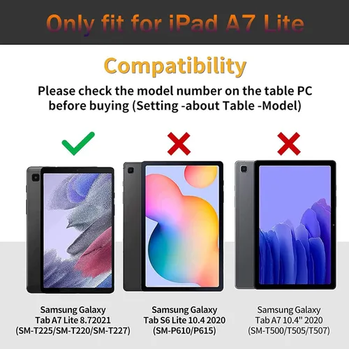 Vista 7 de Funda y posavasos para Samsung Galaxy Tab A7 Lite 2021, soporte ajustable a prueba de golpes para Samsung Tab A7 Lite de 8.7 pulgadas