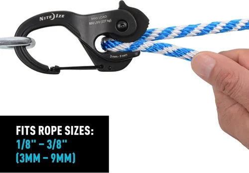 Vista 5 de Nite Ize CamJam XT - Tensor de cuerda de aluminio, mecanismo de leva de amarre versátil con clip de mosquetón, equipo de senderismo seguro esencial