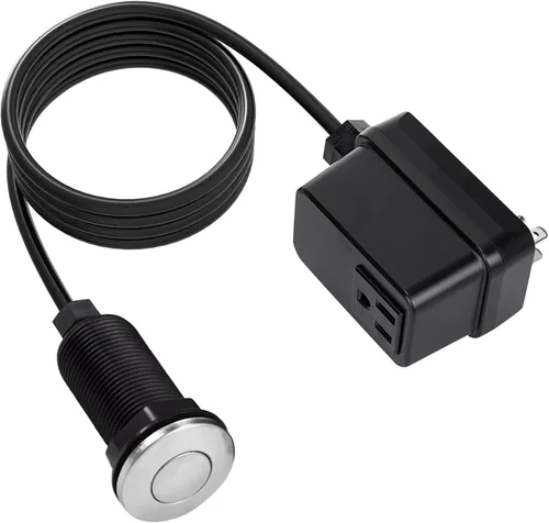 Vista 19 de Interruptor de Triturador de Basura, Kit Inalámbrico de Encendido y Apagado por Aire para Eliminador de Desperdicios de Alimentos, Plástico Negro