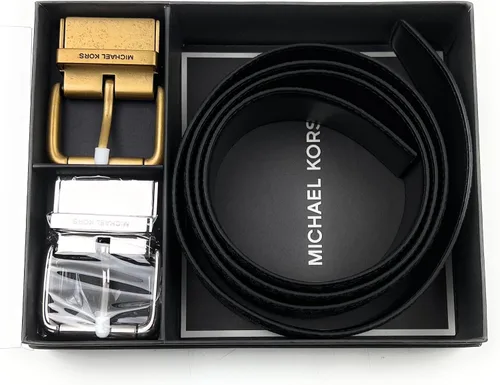 Vista 2 de Michael Kors Mens Box Jet Set 4 In 1 Signature Leather Gift Set Belt Black