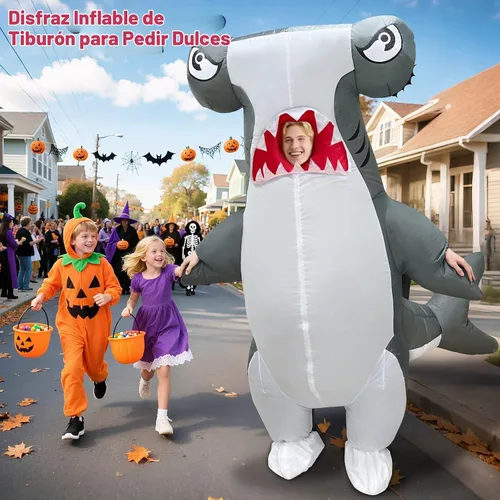 Vista 5 de Disfraz inflable de tiburón martillo de Halloween para fiesta de cosplay