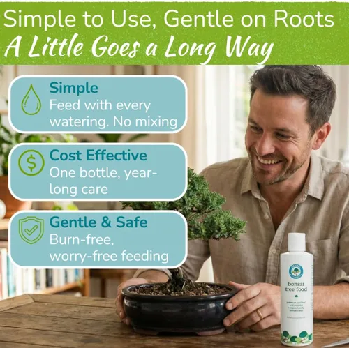 Vista 4 de Alimento para árbol bonsái Fertilizante líquido suave de primera calidad para un crecimiento saludable, tallos fuertes y hermosas floraciones