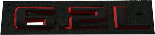 Vista 5 de CDD Emblemas de capucha 2019-2021 de 6.2L Reemplazo de insignia 3D para Chevy Silverado 1500 2500HD (negro rojo)
