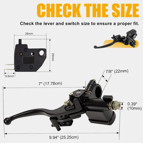 Vista 7 de Cilindro maestro de freno hidráulico derecho de motocicleta de 7/8 "para