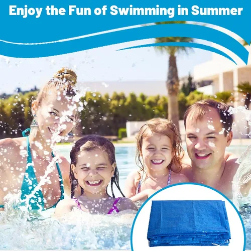 Vista 8 de sportuli Cubierta solar redonda para piscina, duradera a prueba de polvo y lluvia para piscinas inflables familiares (8 pies)