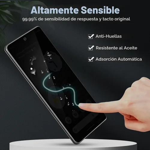 Vista 6 de YWXTW [Paquete de 2] Protector de pantalla de privacidad para Google Pixel 7 Pro, película de vidrio templado antiespía de dureza 9H, HD