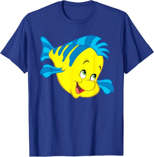 Vista 21 de Disney Camiseta de disfraz de cara grande de la Sirenita Flounder Sidekick