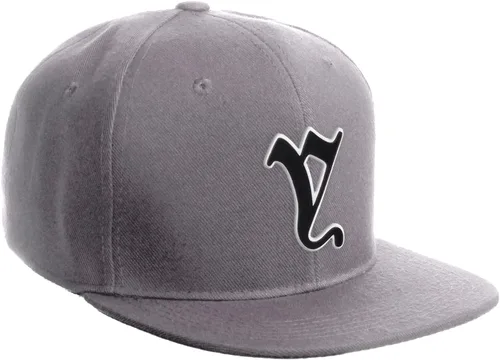 Vista 970 de Daxton Gorra clásica con visera de billete plano con letras del alfabeto inglés antiguo de la A a la Z