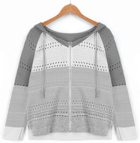 Vista 6 de Sudaderas de gran tamaño con cremallera para mujer, con cordón, sudaderas con capucha y bolsillo para primavera y otoño