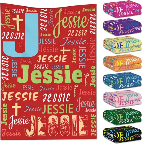 Vista 10 de Manta personalizada con nombre para niños y adultos, mantas personalizadas para niñas y niños, manta de franela personalizada con nombre