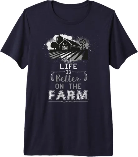 Vista 6 de Camiseta premium Support Local Farming Life Is Better On The Farm, Negro, S