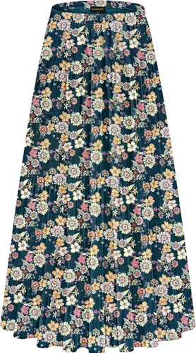Vista 20 de NASHALYLY - Faldas largas de gasa, acampanadas, plisadas, con cintura alta y elástica para mujer Albaricoque Rosa Floral