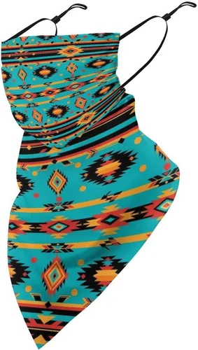 Vista 20 de Bufanda triangular reutilizable para la cara, bufanda con lazo para las orejas, bandana con protección solar UV