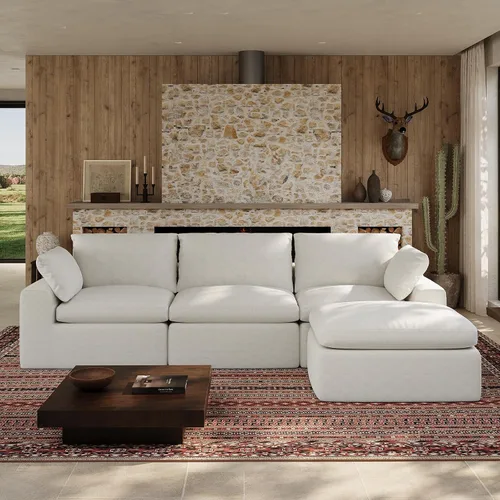 Vista 27 de Maywish Sofá Cloud de 104 pulgadas, sofá modular en forma de L, color gris Gris oscuro