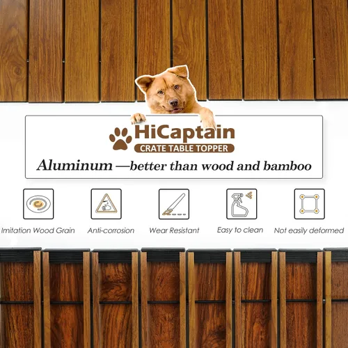 Vista 2 de HiCaptain Decoración de mesa para jaula de mascotas – Decoración plegable para jaulas de perros, decoración de alambre para perrera de perro, mesa
