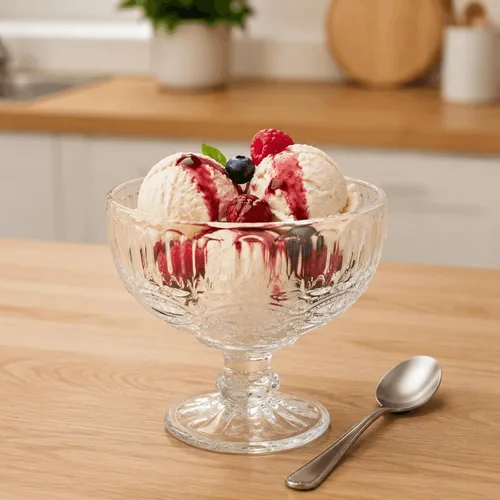 Vista 5 de Paquete de 6 cuencos de vidrio para helado de 12 onzas, cuencos