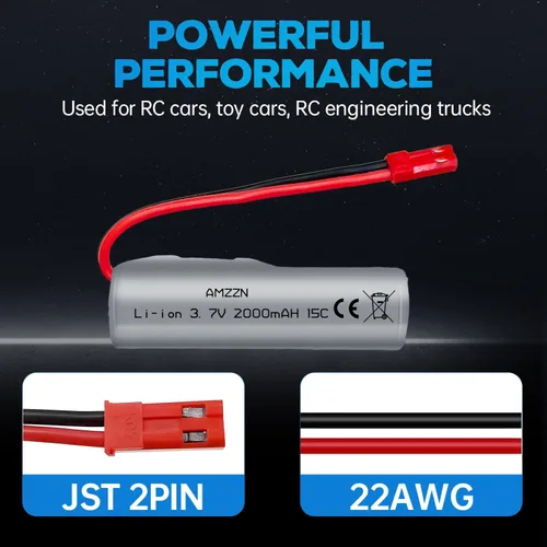 Vista 6 de 5PCS 3.7V 2000mAh 15C JST-2P Plug Lipo batería con cargador 5 en 1 para HJ819 DE819 RC barco Huina 1337 1338 1516 1517 1552 1554 1558 RC vehículo
