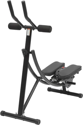 Vista 2 de Ab Machine Abs Equipo de entrenamiento para gimnasio en casa, máquina de ejercicios abdominales de núcleo plegable, equipo deportivo y de Negro-a