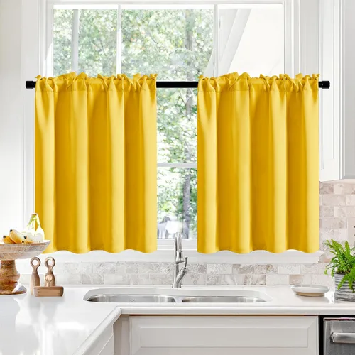 Vista 82 de Deconovo Cortinas opacas, aislamiento térmico, dobladillo para barra, reducción de ruido, certificado Oeko-TEX, cortinas de oscurecimiento