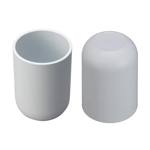Vista 2 de Vaso para cepillo de dientes, taza de baño, soporte para cepillos de dientes, vaso de baño, plástico, 11.8 fl oz (azul gris)