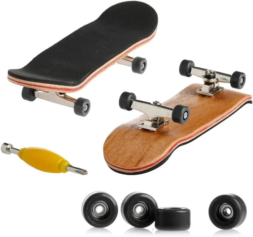 Vista 10 de Professional Mini Maple Wooden Fingerboards, 1 Pack (1Set/6Packs) 1Set Finger Skateboards, 5 Layers Maple Panel Mini Skateboards for Fingers