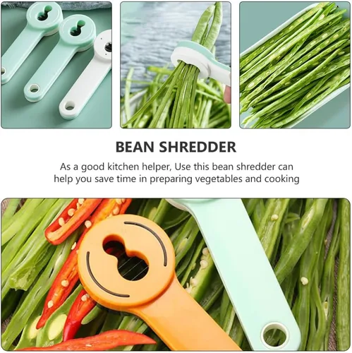 Vista 4 de BESTonZON 2 piezas de rallador de frijoles para verduras, de acero inoxidable ahora frijol verde, cortador de frijoles franceses, herramienta