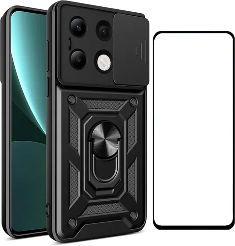Vista 37 de Funda para Motorola Moto G 5G 2024 con protector de pantalla, funda protectora con protector de cámara, funda protectora con función atril para Moto