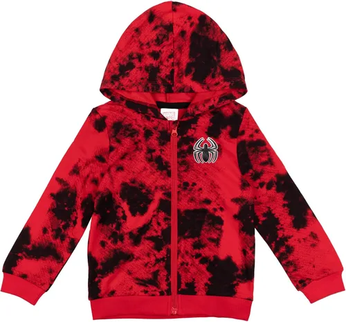 Vista 3 de Marvel Spider-Man Tie Dye - Sudadera con capucha y cremallera para niños grandes