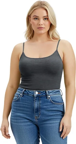 Vista 270 de Emmalise Camisola larga casual básica para mujer, con tirantes ajustables, top en capas