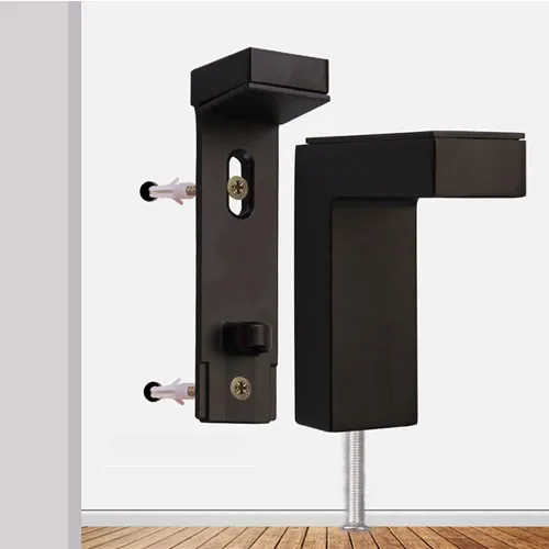 Vista 7 de Hardware flotante ajustable de metal, soporte de estante de madera/vidrio para montaje en pared, abrazadera ajustable para madera o vidrio de 0.2 a